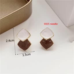 New Fashion Enamel Women Dangle Earrings Korean Flower Drop Geometric Statement Earrings for Female Wedding Ear Jewelry Aretes