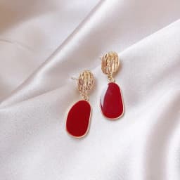 New Fashion Enamel Women Dangle Earrings Korean Flower Drop Geometric Statement Earrings for Female Wedding Ear Jewelry Aretes