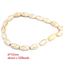 Teardrop Oval Rice Beads White Turquoises Howlite Beads for Jewelry Bracelet Making DIY Accessories Spacer 15inche
