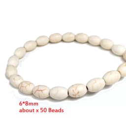 Teardrop Oval Rice Beads White Turquoises Howlite Beads for Jewelry Bracelet Making DIY Accessories Spacer 15inche