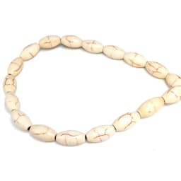 Teardrop Oval Rice Beads White Turquoises Howlite Beads for Jewelry Bracelet Making DIY Accessories Spacer 15inche