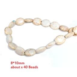Teardrop Oval Rice Beads White Turquoises Howlite Beads for Jewelry Bracelet Making DIY Accessories Spacer 15inche