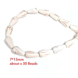 Teardrop Oval Rice Beads White Turquoises Howlite Beads for Jewelry Bracelet Making DIY Accessories Spacer 15inche
