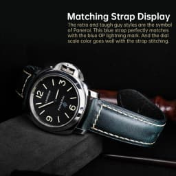 Luxury Italian Full Grain Leather Watch Band Men's Vintage Watch Strap With Butterfly Buckle Smart Watchband For Panerai