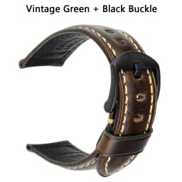Luxury Italian Full Grain Leather Watch Band Men's Vintage Watch Strap With Butterfly Buckle Smart Watchband For Panerai