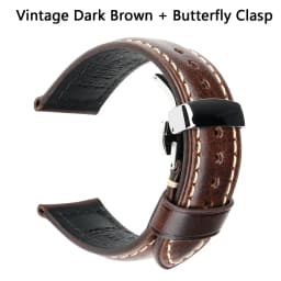 Luxury Italian Full Grain Leather Watch Band Men's Vintage Watch Strap With Butterfly Buckle Smart Watchband For Panerai