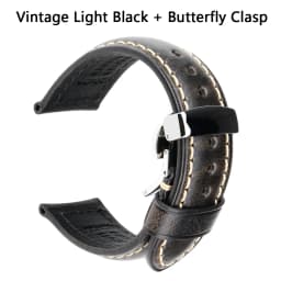 Luxury Italian Full Grain Leather Watch Band Men's Vintage Watch Strap With Butterfly Buckle Smart Watchband For Panerai