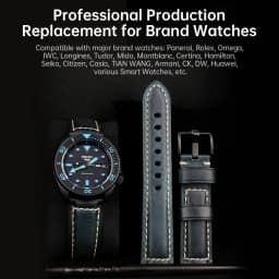 Luxury Italian Full Grain Leather Watch Band Men's Vintage Watch Strap With Butterfly Buckle Smart Watchband For Panerai