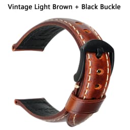 Luxury Italian Full Grain Leather Watch Band Men's Vintage Watch Strap With Butterfly Buckle Smart Watchband For Panerai