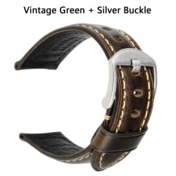 Luxury Italian Full Grain Leather Watch Band Men's Vintage Watch Strap With Butterfly Buckle Smart Watchband For Panerai