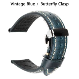 Luxury Italian Full Grain Leather Watch Band Men's Vintage Watch Strap With Butterfly Buckle Smart Watchband For Panerai
