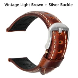 Luxury Italian Full Grain Leather Watch Band Men's Vintage Watch Strap With Butterfly Buckle Smart Watchband For Panerai