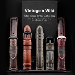 Luxury Italian Full Grain Leather Watch Band Men's Vintage Watch Strap With Butterfly Buckle Smart Watchband For Panerai