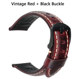 Luxury Italian Full Grain Leather Watch Band Men's Vintage Watch Strap With Butterfly Buckle Smart Watchband For Panerai