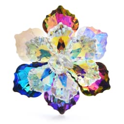 Wuli&baby Shining Glass Flower Brooches For Women 14-color Beauty Office Party Brooch Pin New Year Gifts