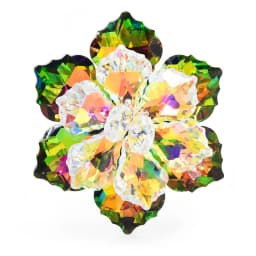 Wuli&baby Shining Glass Flower Brooches For Women 14-color Beauty Office Party Brooch Pin New Year Gifts