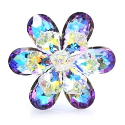 Wuli&baby Shining Glass Flower Brooches For Women 14-color Beauty Office Party Brooch Pin New Year Gifts
