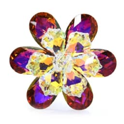 Wuli&baby Shining Glass Flower Brooches For Women 14-color Beauty Office Party Brooch Pin New Year Gifts