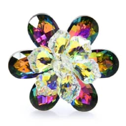 Wuli&baby Shining Glass Flower Brooches For Women 14-color Beauty Office Party Brooch Pin New Year Gifts