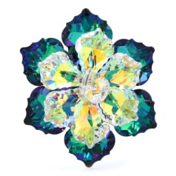 Wuli&baby Shining Glass Flower Brooches For Women 14-color Beauty Office Party Brooch Pin New Year Gifts