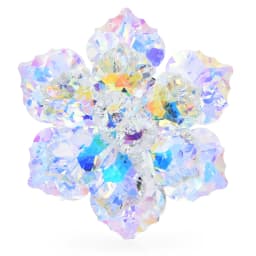 Wuli&baby Shining Glass Flower Brooches For Women 14-color Beauty Office Party Brooch Pin New Year Gifts