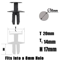 For BMW 3 Series 51471911992 8mm Hole Plastic Trim Clip Trunk LinerAuto Fastener Fixing Plug Expanding Rivet E90 Car Styling