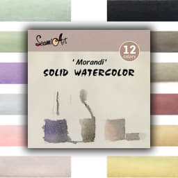 SeamiArt 12Color Tin Box Solid Watercolor Morandi Color Water Color Paint for Cartoon & Portraits Painting Drawing Art Supplies