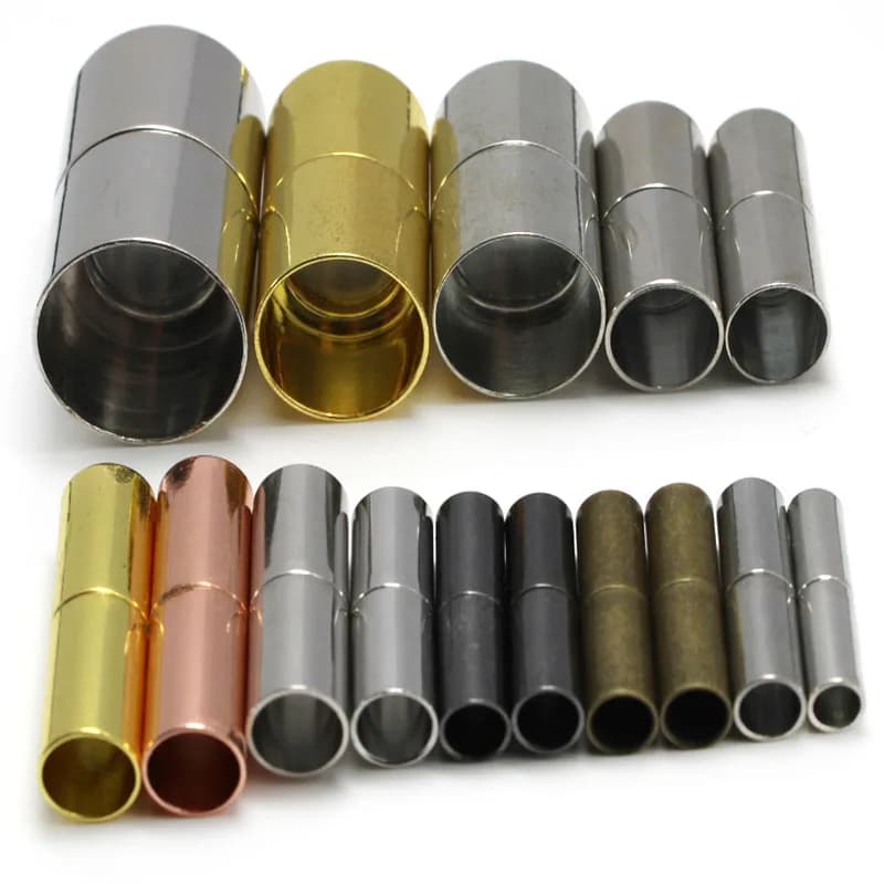 5-10Pcs Copper Strong Magnetic Clasps Bracelet Cord End Caps Buckle Connectors for Leather Necklace DIY Jewelry Making Supplier
