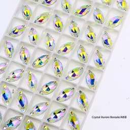 Horse Eye Glass Sew On Rhinestones Flatback Stones Colorful Diamond Sewing Rhinestones Loose Stones For Women Dress Clothes DIY