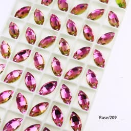Horse Eye Glass Sew On Rhinestones Flatback Stones Colorful Diamond Sewing Rhinestones Loose Stones For Women Dress Clothes DIY