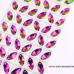 Horse Eye Glass Sew On Rhinestones Flatback Stones Colorful Diamond Sewing Rhinestones Loose Stones For Women Dress Clothes DIY