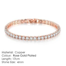 Tennis Chain Bracelets For Women White Gold Color Exquisite Cubic Zircon Charm Hand Jewelry Fashion Gift For Friends DWH027M