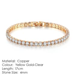 Tennis Chain Bracelets For Women White Gold Color Exquisite Cubic Zircon Charm Hand Jewelry Fashion Gift For Friends DWH027M