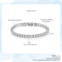Tennis Chain Bracelets For Women White Gold Color Exquisite Cubic Zircon Charm Hand Jewelry Fashion Gift For Friends DWH027M