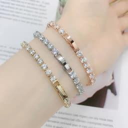 Tennis Chain Bracelets For Women White Gold Color Exquisite Cubic Zircon Charm Hand Jewelry Fashion Gift For Friends DWH027M