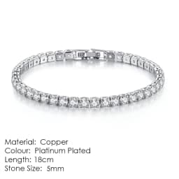 Tennis Chain Bracelets For Women White Gold Color Exquisite Cubic Zircon Charm Hand Jewelry Fashion Gift For Friends DWH027M