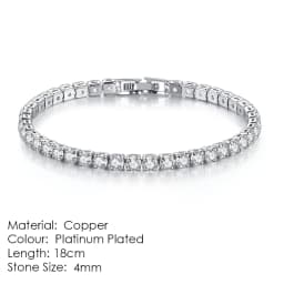 Tennis Chain Bracelets For Women White Gold Color Exquisite Cubic Zircon Charm Hand Jewelry Fashion Gift For Friends DWH027M