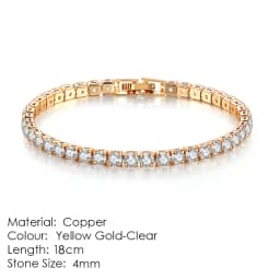 Tennis Chain Bracelets For Women White Gold Color Exquisite Cubic Zircon Charm Hand Jewelry Fashion Gift For Friends DWH027M