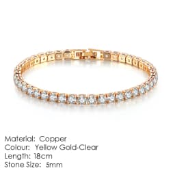 Tennis Chain Bracelets For Women White Gold Color Exquisite Cubic Zircon Charm Hand Jewelry Fashion Gift For Friends DWH027M