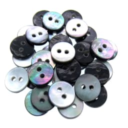 9mm-15mm Natural Shell Buttons For Clothing Black Mother of Pearl Round Shell 2 Hole Button Craft Mother Kids Sewing Accessories