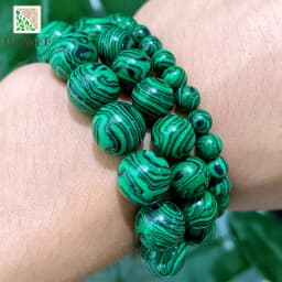 4/6/8/10/12mm Green Lace Malachite Round Beads DIY Bracelet Necklace Accessories Natural Stone for Jewelry Making 15" Strand