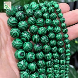 4/6/8/10/12mm Green Lace Malachite Round Beads DIY Bracelet Necklace Accessories Natural Stone for Jewelry Making 15" Strand