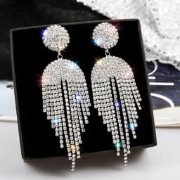 New high-quality zinc alloy rhinestone earrings jewelry drop earrings ladies personality temperament earrings princess hook earr