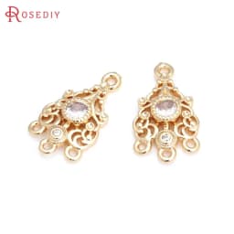 High Quality 18K Gold Color Brass and Zircon More Style Earrings Connect Charms Pendants Jewelry Making Diy Findings Accessories
