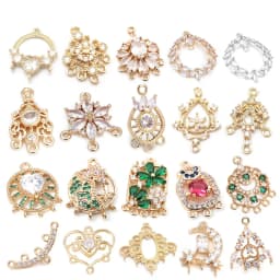 High Quality 18K Gold Color Brass and Zircon More Style Earrings Connect Charms Pendants Jewelry Making Diy Findings Accessories