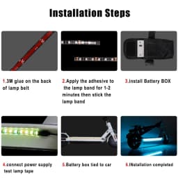 LED Strip Light Flashlight Bar Lamp For Xiaomi M365 pro for ninebot max G30 Electric Scooter Night Light Long Light Flash Model