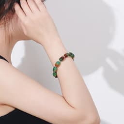 JD Natural Stone Colorful Green Peacock Agate Charm Bracelet Women Elegant Barrel Shape Healing Bangles Couples Jewelry Gift