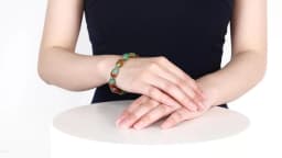 JD Natural Stone Colorful Green Peacock Agate Charm Bracelet Women Elegant Barrel Shape Healing Bangles Couples Jewelry Gift