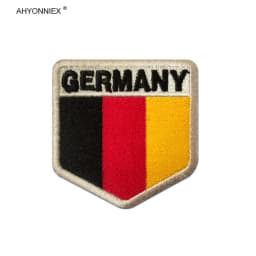 AHYONNIEX 1PC Country Flag Patch Shield Design Armband Backpack Stickers DIY Germany France Portugal England Special Personality