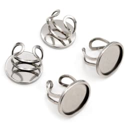 5pcs/Lot 20mm Inner Size Square/Rouind Stainless Steel Adjustable Ring Settings Blank Base,Fit 20mm Glass Cabochons Ring Bezels